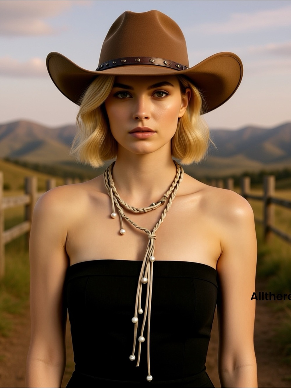 Suede and pearl necklace